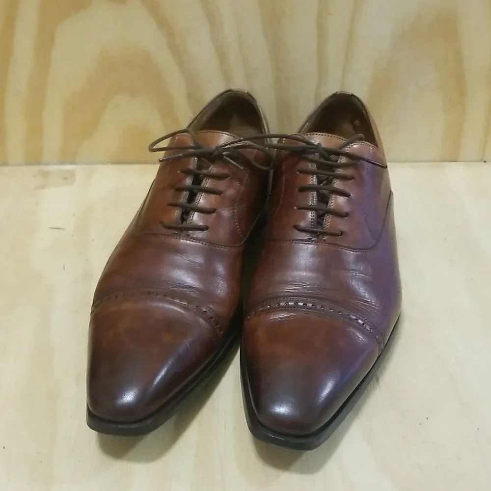 Classic Brown Leather Men's Dress Shoes Mens sz 11 1/2